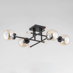 Plafón Sinzig en negro-oro en oferta