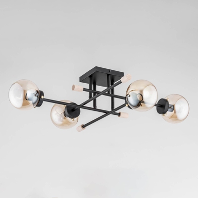 Plafón Sinzig en negro-oro