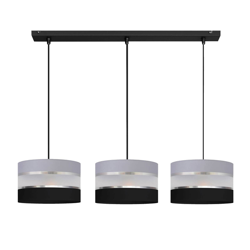 Lámpara colgante Helen gris-negro-plata 3 luces en oferta