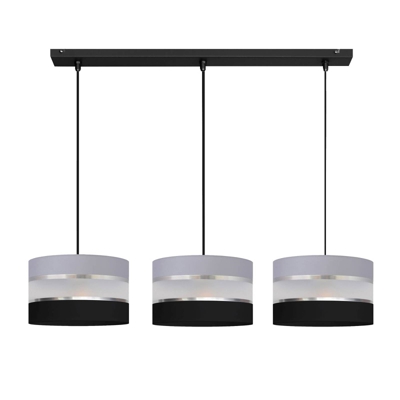 Lámpara colgante Helen gris-negro-plata 3 luces