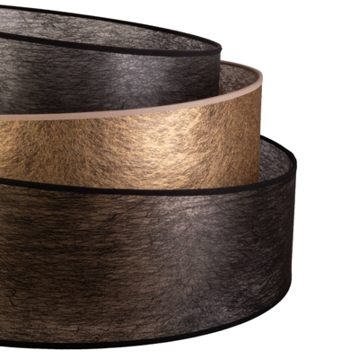 Lámpara de pie Trio shine, vellón, negro/oro Ø45cm