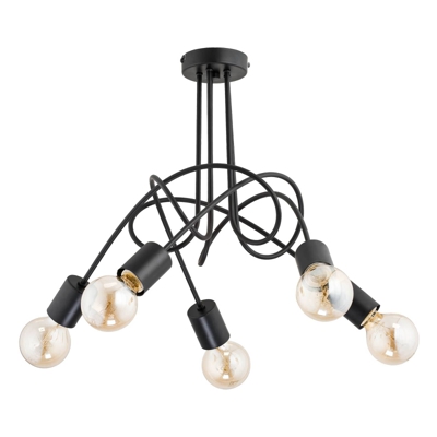 Plafón Tarnow 5 luces, negro