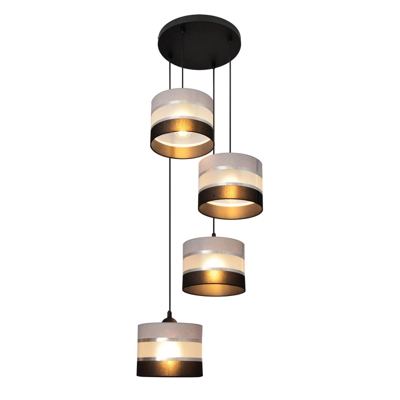 Lámpara colgante Helen marrón-oro redondo 4 luces