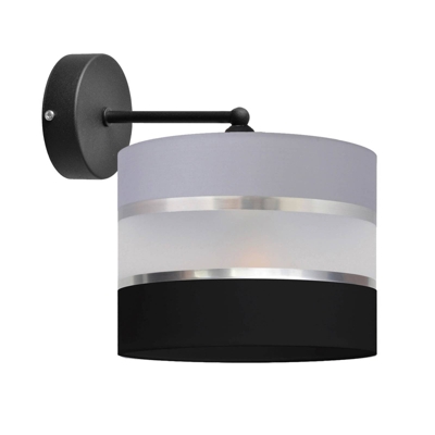 Aplique Helen con brazo gris-negro-plata