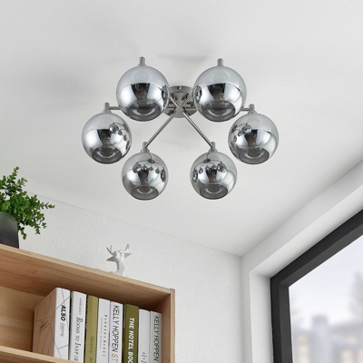 Lindby Ladino plafón, 6 luces, smoke