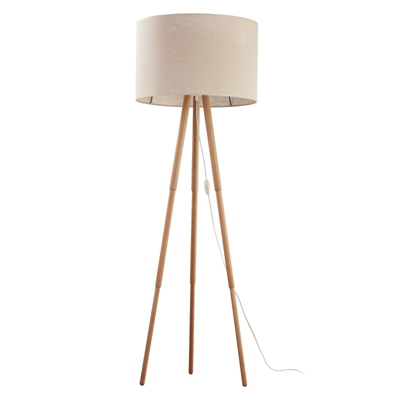 Lámpara de pie Tokyo, madera-trípode pino/lino