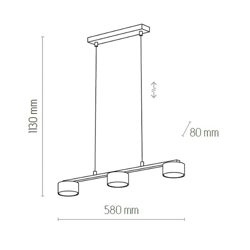 Lámpara colgante Dallas, 3 luces, negro precio