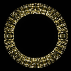 Corona de Navidad LED, oro, 2.000 LEDs, Ø 75cm características
