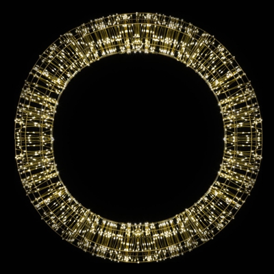 Corona de Navidad LED, oro, 2.000 LEDs, Ø 75cm