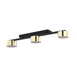 Plafón Dallas, 3 luces, negro-oro precio
