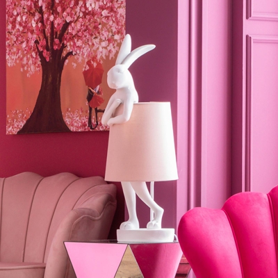 KARE Animal Rabbit lámpara de mesa blanco/rosa