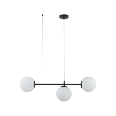 Lámpara colgante Celeste, esferas vidrio, 3 luces