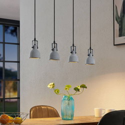 Lindby Amilia colgante, pantalla hormigón, 4 luces en oferta