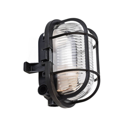 Lámpara anti-humedad Syrma IP44, ovalado, negro en oferta