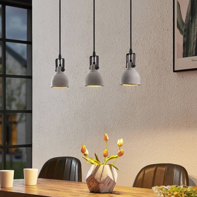 Lindby Amilia colgante, pantalla hormigón, 3 luces