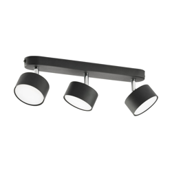 Foco de techo Clark, 3 luces, negro en oferta