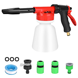 Pistola de Espuma de Nieve, Luckits Baja Presión Pistola de Lavado de Autos con botella de 1L Ajustable Pistola de Espuma de Lavado Desmontable Rociad características