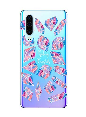 Oihxse Funda Dibujos Diamantes Brillantes Compatible Huawei P Smart Z/Y9 Prime 2019 Transparente Silicona TPU Bumper Case Ultra Delgado Crystal Clear 