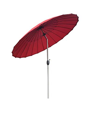 SORARA Shanghai Parasol Sombrilla Jardin, Roja, ø 260 cm