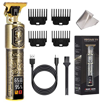LURNOFY Máquina Cortar Pelo Profesional, Cortapelos Hombre, Cortadora de Pelo, Recortadora de Barba Eléctrica, Inalámbrica y Recargable, con Pantalla 