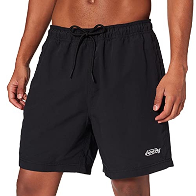 Superdry Venice Swim Short Pantalones Cortos para Tabla, Negro, XL para Hombre