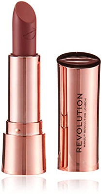 MAKEUP REVOLUTION Satin Kiss Lipstick Rose Rich and Creamy Lipstick Formula with Velvet Finish