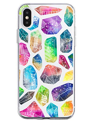 Oihxse Funda Dibujos Diamantes Brillantes Compatible iPhone XS MAX 6.5'' Transparente Silicona TPU Bumper Case Ultra Delgado Crystal Clear Anti-Choque