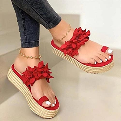 DZQQ Sandalias de Mujer   Zapatos de cuña para Mujer Sandalias de tacón Alto Zapatos de Verano 2021 Flip Flop Chaussures Femme Platform