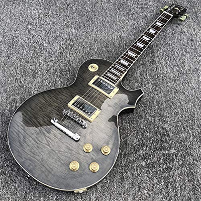 WANANNIGHT Guitarra electrica Cuerpo De Caoba De Guitarra Eléctrica De 6 Cuerdas con Guitarras De Cuerda Acústica De Acero Acústico Gris (Color : Guit