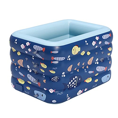 Realsun Piscina infantil hinchable de PVC, sin cables, automática, con 4 cámaras de aire independientes, bañera hinchable para familia, balcón, exteri