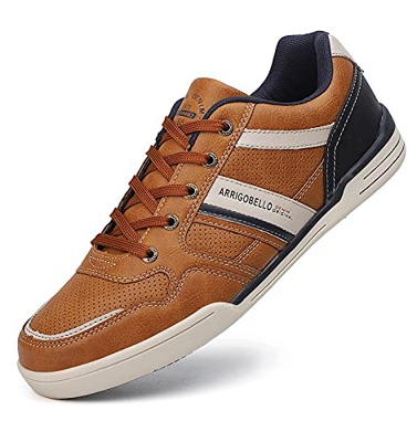 TARELO Zapatillas Hombre Vestir Zapatos Casual de Cordones Sneaker Amarillo 41