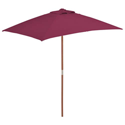 vidaXL Sombrilla Palo de Madera 150x200 cm Burdeos Parasol Toldo Patio Jardín características
