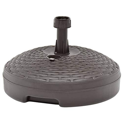 vidaXL Base de Sombrilla Rellenable Arena/Agua Patio Soporte de Paraguas al Aire Libre Decoración Fundido Parasol Exterior Terraza Plástico Marrón 20 