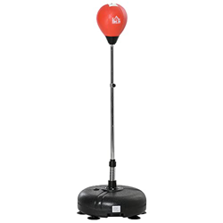 HOMCOM Saco de Boxeo de Pie Ajustable en Altura de 4 Niveles Punching Ball con Base Rellenable Guantes e Inflador para Adultos y Adolescentes Ø45x132- precio