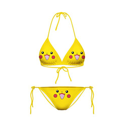 HOSD Nuevo Lindo bebé Smiley Pikachu Emojis expresión Mini Bikini Sexy de Dos Piezas con Correa características