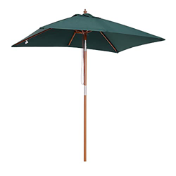Outsunny Sombrilla Parasol de Jardín 200x150x230 cm Sombrilla Rectangular Inclinable con Manivela Doble Techo y Poste Desmontable de Madera para Terra características
