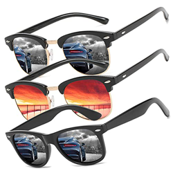 Perfectmiaoxuan Pack de 3 Gafas de Sol Hombre Mujer Polarizadas CAT 3 CE UV400 Gafas retro clásicas Conducción Correr Ciclismo Pesca Golf Verano Turis características