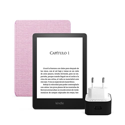 Kindle Paperwhite Essentials Bundle con Kindle Paperwhite (8 GB, sin publicidad), Funda de Tela de Amazon y Cargador Amazon PowerFast (9 W)