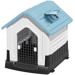 XYF Caseta para Perros es Duradera e Impermeable, Pet Casa de Perro con Rejillas de ventilación, Refugio de plástico para Cachorros de 25,9 Pulgadas,  características
