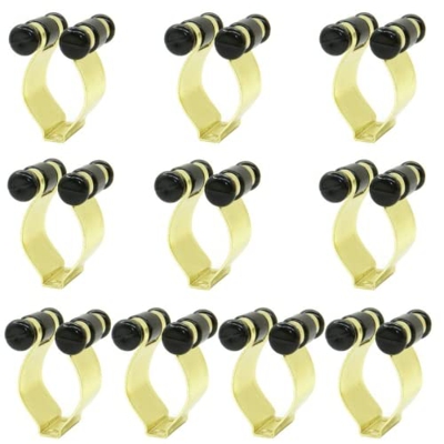JONJUMP 10 Uds montado en la pared de la piscina del taco de la piscina/cuenta Palo de billar Rack Clips de metal de color latón