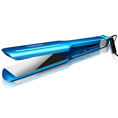 Plancha de Pelo Chapada en Nano Titanio, Plancha de Titanio de 1,73" para Cabello Húmedo y Seco, Plancha MCH para Alisar Rápidamente, Plancha de Pelo