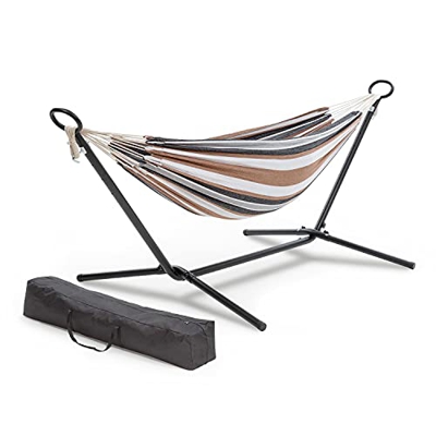 blumfeldt Sri Lanka Swing - Tumbona a Rayas, Tamaño: 200x150 cm, hasta: 160 kg, Estructura de Acero con Revestimiento de Polvo, Tejido 65% algodón y 3