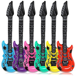 Schramm® 6 Piezas de Guitarras de Aire de Color 100cm en 6 Colores Air Guitar Air Guitar Inflable 6-Pack en oferta