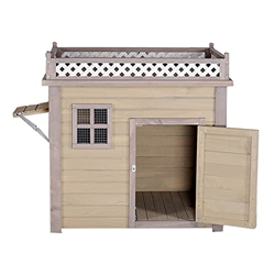 XQWERJ Dog House Outdoor Super Large Dog Villa Load Capacity 20kg (Wood Color 80 * 66 * 85cm) características