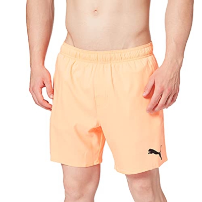 PUMA Swim Mid-Pantalones Cortos para Hombre Bañador, Naranja, M