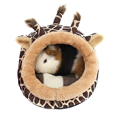 Cama de vellón para mascotas con coloridas patrones de jirafa Guinea Pig Plus Cama de jaula Lindo antideslizante tibio lavable mascota cama para peque