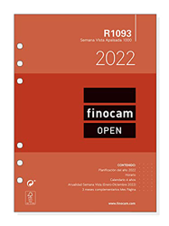 Finocam - Recambio Anual 2022 Semana Vista Apaisada, de Enero 2022 a Diciembre 2022 (12 meses) 1000 - 155x215 mm Open Español precio