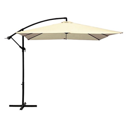 Aktive Garden 53890 - Parasol Excéntrico Banana 300 x 300 cm, Mástil de Aluminio D48/42 mm, Crema características