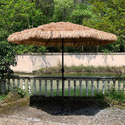 HRXQ Sombrilla De Paja Parasol Sombrilla Playa para Balcón Terraza Jardín Diámetro Pantalla 270 Cm Protección Solar Mástil De Hierro con Manivela en oferta