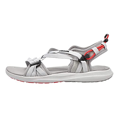 Columbia Sandalia, Sandal Mujer, Gris/Rosa (Grey Ice/Red Coral), 38 EU